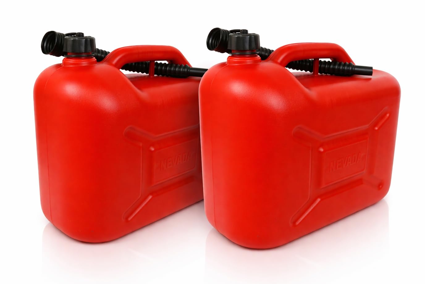 Benzinkanister 2 Stück 20 Liter Rot mit flexiblem Ausgießer Kraftstoffkanister für Benzin und Diesel Kanister Dieselkanister Reservekanister UN-Zulassung