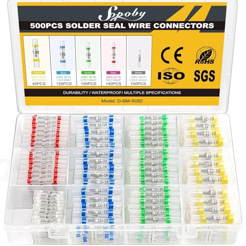 Sopoby AMAZON-SOP-1102US 500Pcs Solder Seal Wire Connectors cover