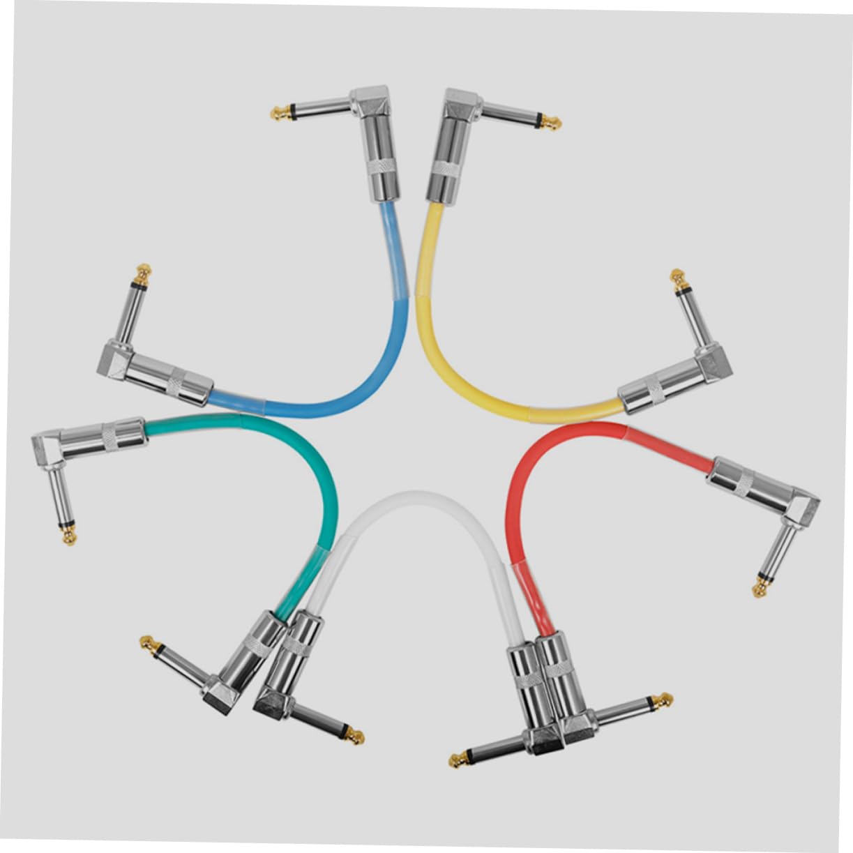 Abaodam 5stücke Guitar Pedal Kabel Effector Verbindungskabel Metallstecker Geräuschreduzierend Für Effektpedale Praktisch Und Tragbar