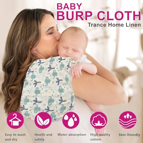 Image of Trance Home Linen Pure Cotton 3-Layered Multipurpose Baby Burp Cloth | Baby Receiving Cloth | Skin-Friendly Reusable | Cotton Baby Burping Towel (Pack of 3, 40x40 cm, Baby Pug)