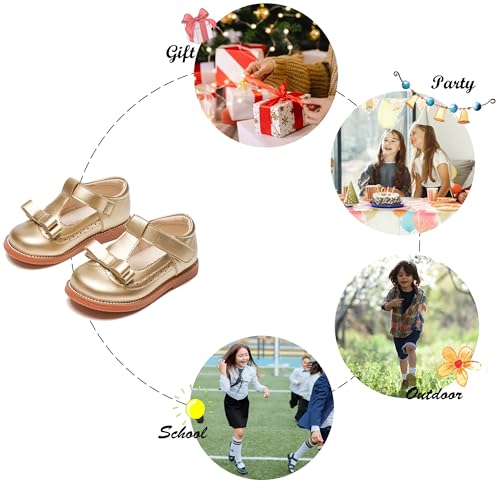 Image of Felix & Flora Toddler Little Girl Princess Dress Shoes-Mary Jane Flats for Girl Party School Shoes