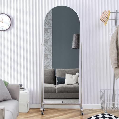 Lofaris Full Length Mirror with Wheels Floor Standing