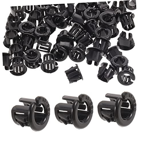 SOLUSTRE 50pcs Cable Snap Bushing Grommets Snap in Hose Grommet Round Locking Hole Plug Electric Insulation Protection Easy Installation 10 Replacement for Broken Ones