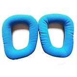 Foxnovo Pair of Replacement Breathable Mesh Soft Foam Headphones Earpads Ear Pads Ear Cushions for Logitech G35 G930 G430 (Blue)