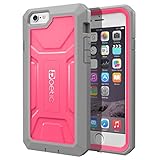 iPhone 6 Plus / iPhone 6S Plus Case - Poetic iPhone 6 Plus / iPhone 6S Plus Case [Revolution Series] - [Heavy Duty] [Dual Layer] Complete Protection Hybrid Case with Built-In Screen Protector for Apple iPhone 6 Plus (2014)/iPhone 6S Plus (2015) Pink/Gray (3 Year Manufacturer Warranty From Poetic)