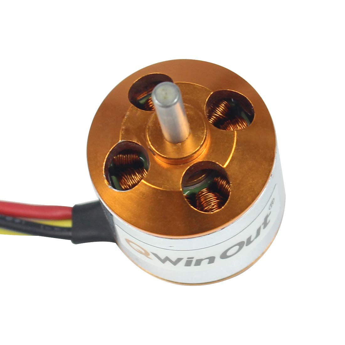 QWinOut A2217 950KV 1250KV 1500KV 2300KV Outrunner Brushless Motor 3-4S with 3.5mm Male Banana Bullet for for DIY RC Drone Kit RC Airplane Aircraft (4 Pcs,1250KV Soldered)