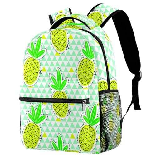Sac à dos d'école motif ananas tropical multicolore 29x20x40cm pour ados