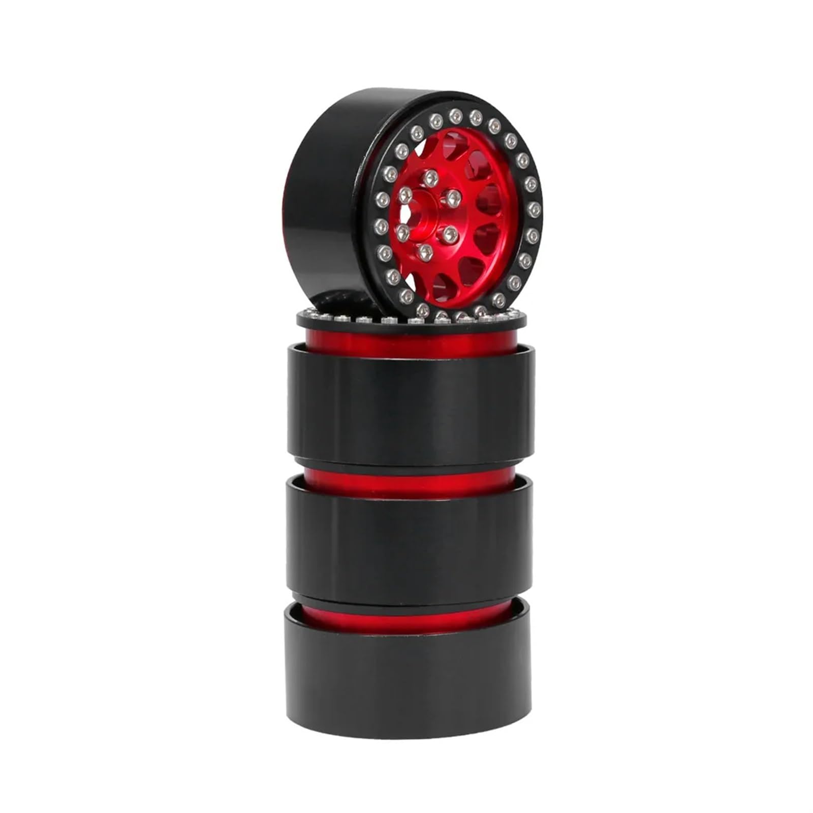 RC Pneus Jante Compatible avec Traxxas pour Hsp pour Redcat pour pour Tamiya pour Axial SCX10 pour HPI 4 Pièces en Métal 1.9 Beadlock Jante De Roue Moyeu Pièces De Voiture RC