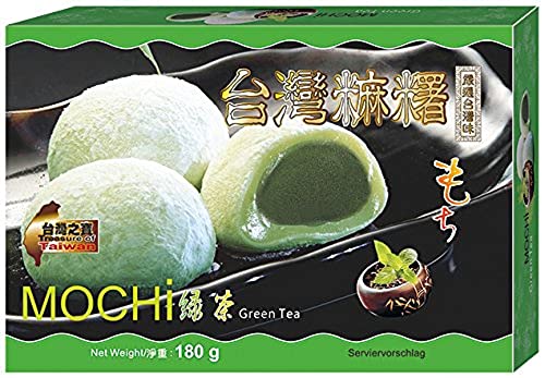AWON Mochi, grüner Tee, Klebreiskuchen mit Grüner Tee-Geschmack, 7er Pack (7 x 180 g) Cover