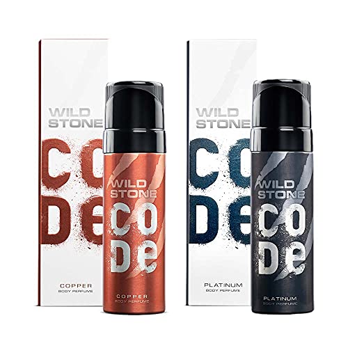 Image of Wild Stone Code Copper & Platinum No Gas Body Perfume Combo for Men, Pack of 2 (120ml each)