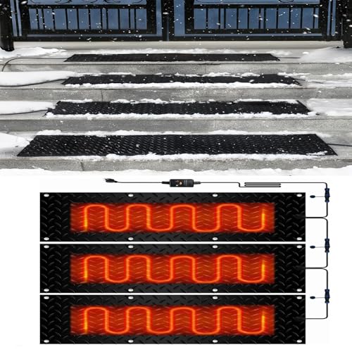 GSUNLEO Tapetes Premium antinieve: tapetes Antideslizantes de Invierno for Exteriores, Ideales for entradas, techos y escaleras.(30x90cmx3Pcs)