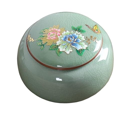 ENGENDER Tea Storage Jar Tea Cans Ceramic Small Size Pu'er Packaging Empty Sealed Storage Home Use(A)