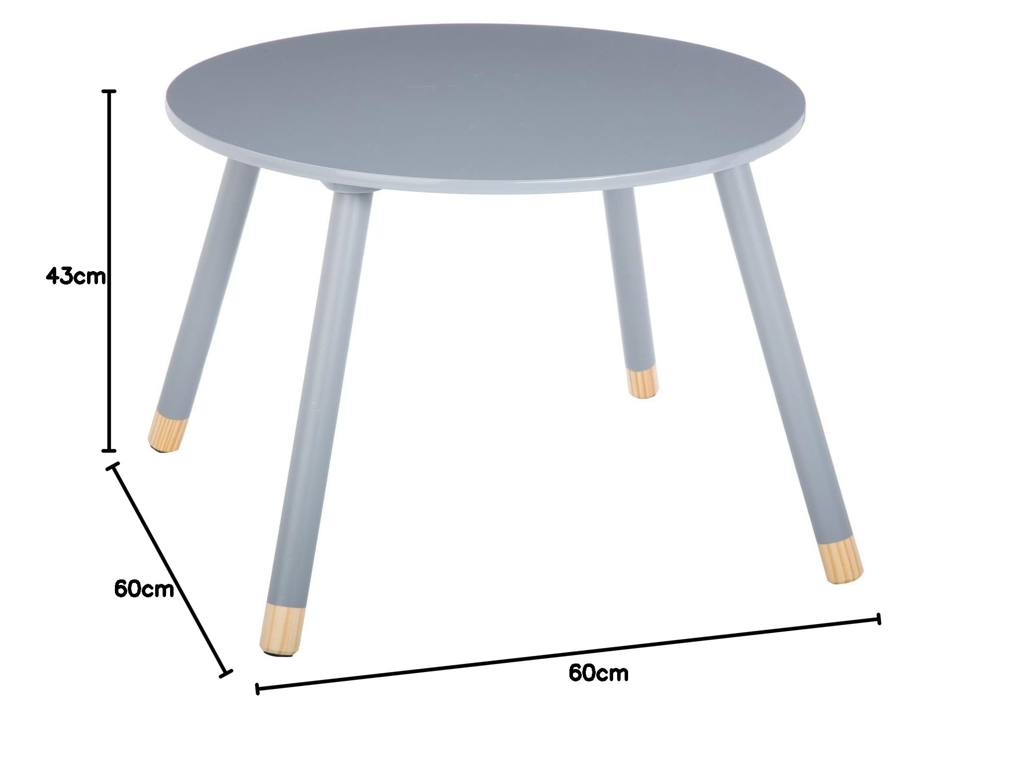 Atmosphera Kids Table Enfant Douceur - Diam. 60 cm - Gris