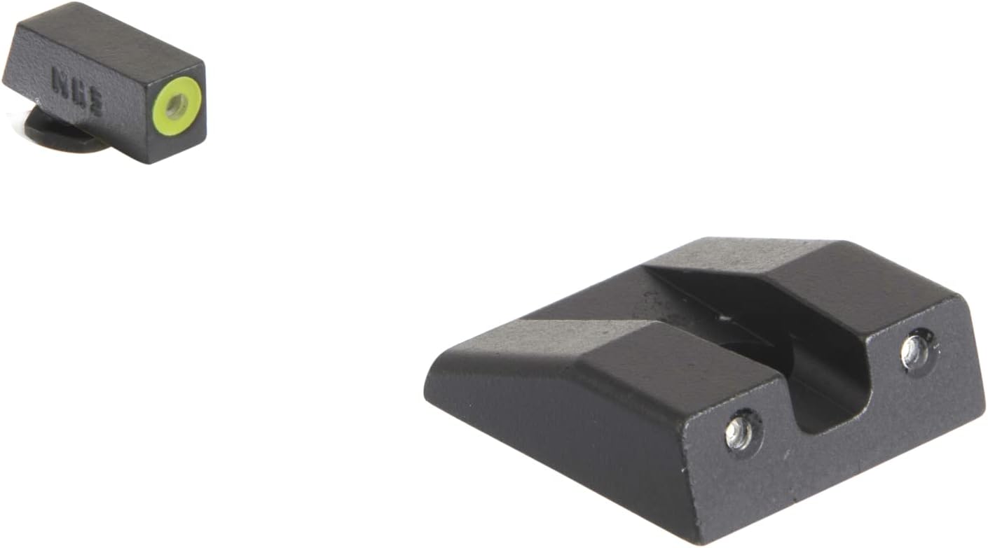 Meprolight Hyper-Bright Pistol Sight Set Compatible with Taurus G2/G2 C/G3, Yellow Ring, Green Fixed Sights, OEM Poly, PT111 (465513121)