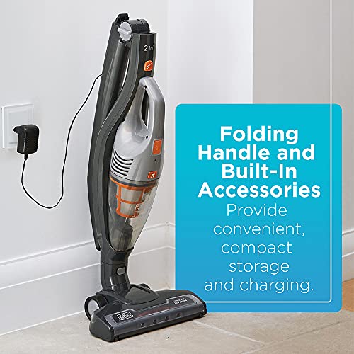 Image of BLACK+DECKER Powerseries Cordless Stick Vacuum Cleaner & Hand Vac, 2-in-1, Titanium Gray (HSVB420J)
