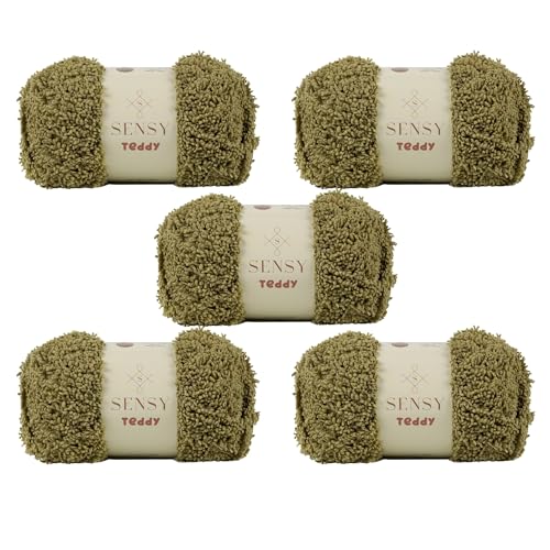 S Sensy Teddy - Micro Polyester Amigurumi Yarn 5 Skeins Khaki 109 Yards 4oz