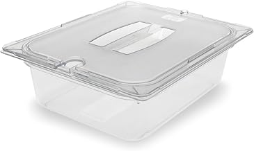 Carlisle FoodService Products Storplus 1/2-Size Food Pan for Catering, Buffets, and Restaurants, Polycarbonate, 4 Inches Deep, Clear