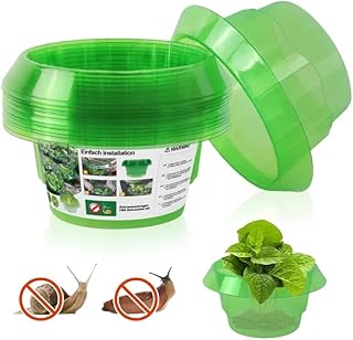 Schneckenschutzring, 12 Stück Schneckenkragen zum Schutz von Salat und Kohl, Stabiler Schneckenzaun aus Kunststoff, Ohne Chemie – Für Hochbeet und Garten