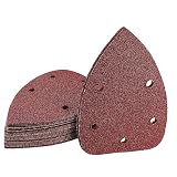 40 Grit Mouse Sander Sandpaper, Jamiikury 5 Hole Detail Sander Sandpaper Palm Sander Paper Mouse Sanding Pads Hook and Loop Sanding Sheets - Pack of 20