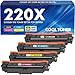 Produktbild 220X 220A Toner MFP 4302fdw: Kompatibel für HP 220X Toner Color LaserJet Pro MFP 4302dw 4202dw 4302fdw 4202dn 4302fdn Schwarz Cyan Gelb Magenta,W2200X W2201X W2202X W2203X Mit Chip 4PK