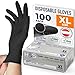 Price comparison product image ISC Hygiene & Safety Nitrile Gloves 10 XL XLarge Black Box of 100 Powder Free Latex Free eudermic Disposable Examination Gloves nonsterile ambidextrous Commercial use