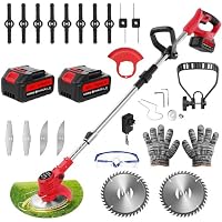 Lushlite 850W Electric Cordless Weed Wacker with Adjustable Metal Blades