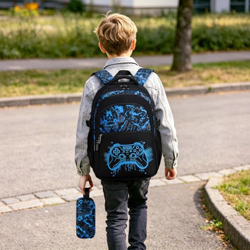 Byitin Sac à Dos Garçon, Cartable Lumineux avec Trousse 2 Pièces – vue 8