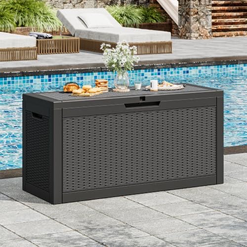 Image of Outdoor Storage Box Waterproof, 75 Gallon Deck Box for Patio Storage