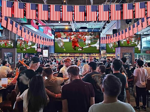 American String Flag Pennant Banner - 38 Flags, 42 Feet Small Mini US Flags Bunting Banner for Country Decoration, School, Party, Sports Events