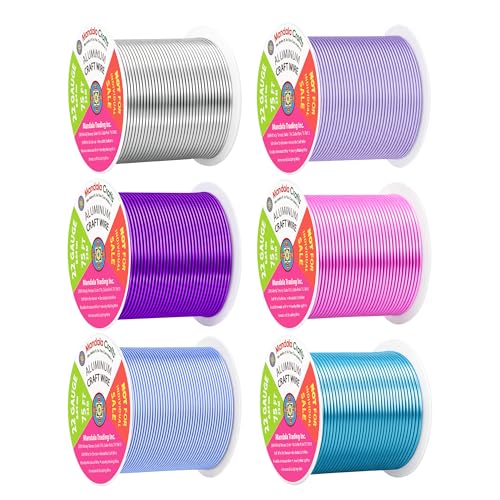 Image of Mandala Crafts 22 GA Turquoise Pink Assorted Anodized Aluminum Craft Wire | 450 FT, Colored, Flexible, Bendable for Bonsai Armature Sculpting Wire Wrapping Jewelry Making, Weather & Tarnish Resistant