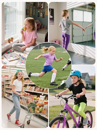 Image of HoeVou 6 Pack Girls Shirts Cotton Short Sleeve T-Shirts for Girls Kids Tees Summer Tops Clothes