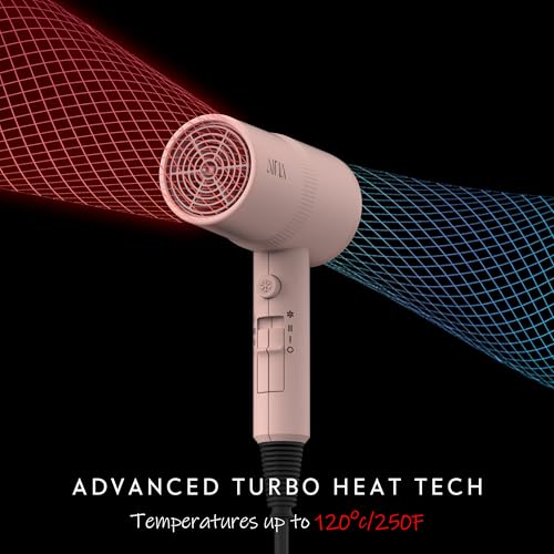Image of AINA Hair Dryer with Diffuser,Comb Full-Featured Blow Dryer 110V(Pink) | 3 Heat /2 Speed;Cold shut button;Lightweight;Compact Size;High Temp;Low Airflow;Same Results;Less Expense