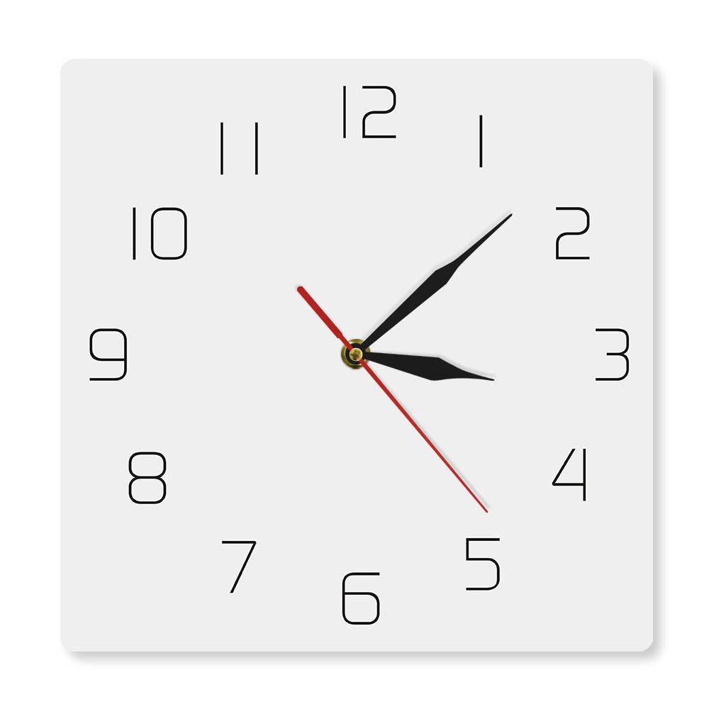 Horloge murale silencieuse blanche carrée 30x30 cm