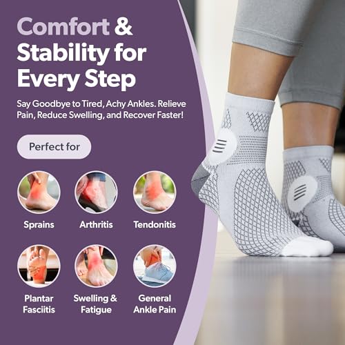 Image of BraceAbility Closed Toe Neuropathy Socks - Diabetic Socks for Women and Men, Foot Pain Relief, Circulation, Anti-Neuropathy, Foot Fatigue, Compression Nerve Support - 1 Pair (Medium Black)