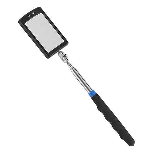 Telescopic Magnifying Inspection Mirror, LED Lighted Flexible