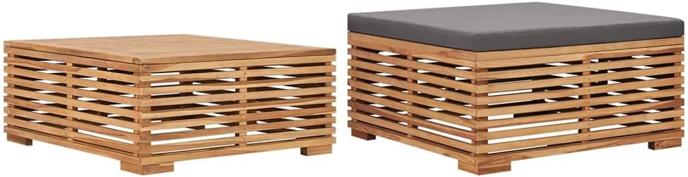 Solid Teak Wood Garden Table, 27.6in Square Outdoor Patio Side Table or Footrest, Scandinavian Minimalist Small Coffee Table for Backyard, Balcony, Terrace