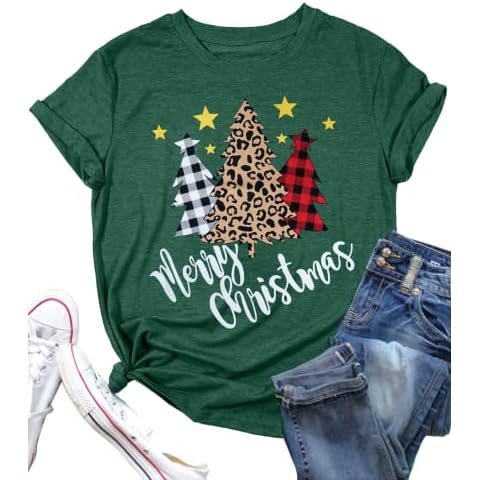 SUWATOIN Women's Christmas Tree T-Shirt Cover