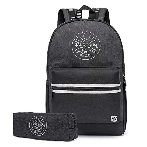 Mochila Hang Loose + Estojo Hang Loose Escolar Trabalho Resistente