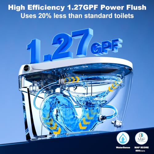 Image of LOUPUSUO Luxury Smart Toilet with Foam Shield Auto-Open /Close Lid