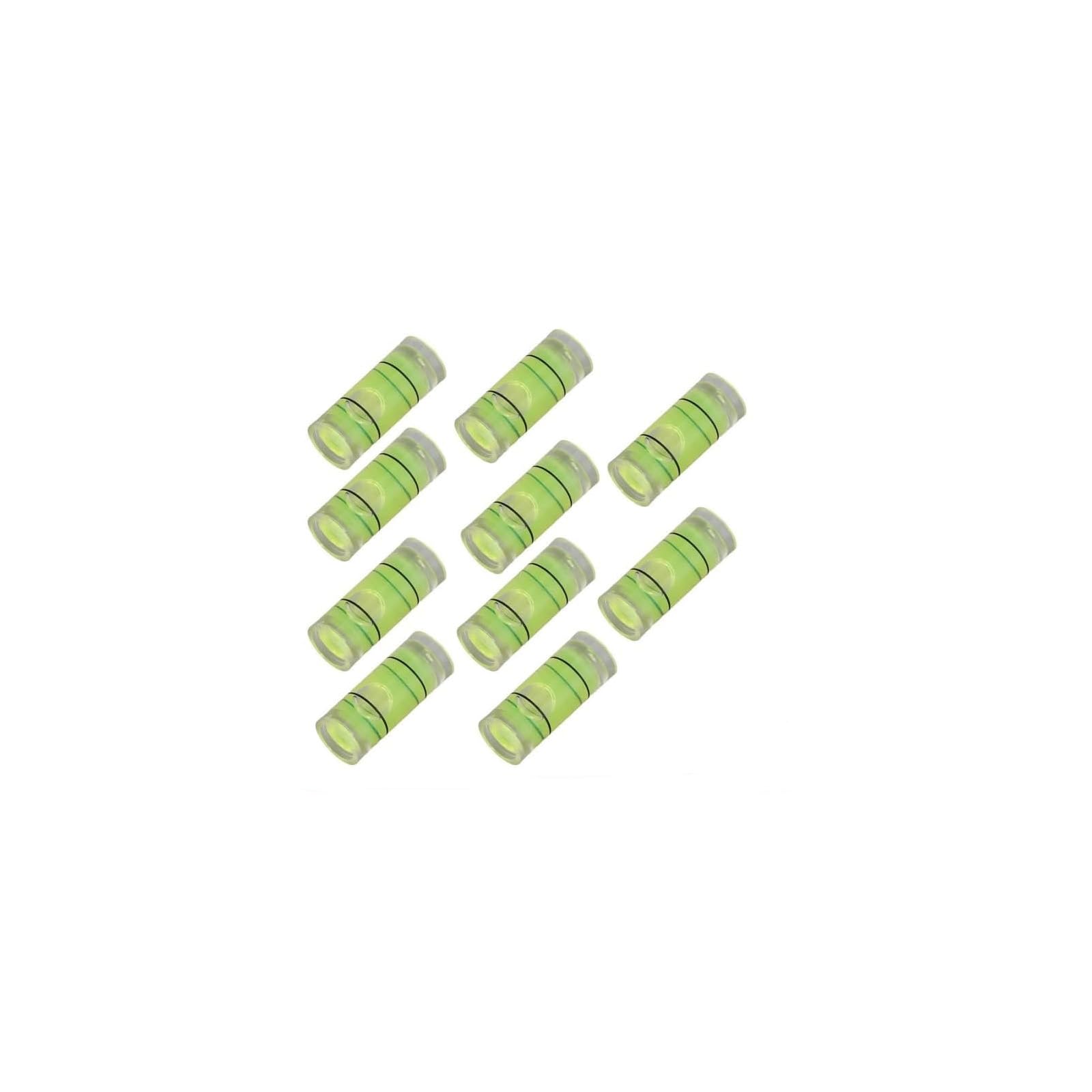 Hegebeck 10Pcs Small Cylindrical Bubble Spirit Level Vials, 8x20 mm/0.3x0.8 inch PMMA Frame Mural Hanging Measuring Instruments Layout Tools