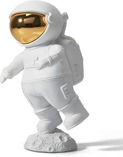 Amoy-Art Astronaut Sculpture Statue - Modern White Resin Figurine for Home Decoration (18.5cm)