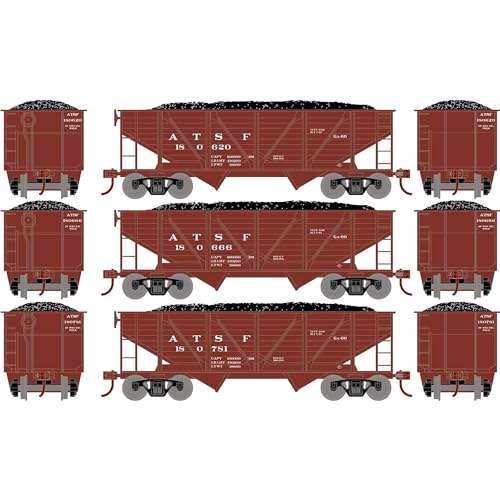 Roundhouse RND-70801 HO 34' 2-Bay Composite Coal Hopper w/Load, ATSF(3)