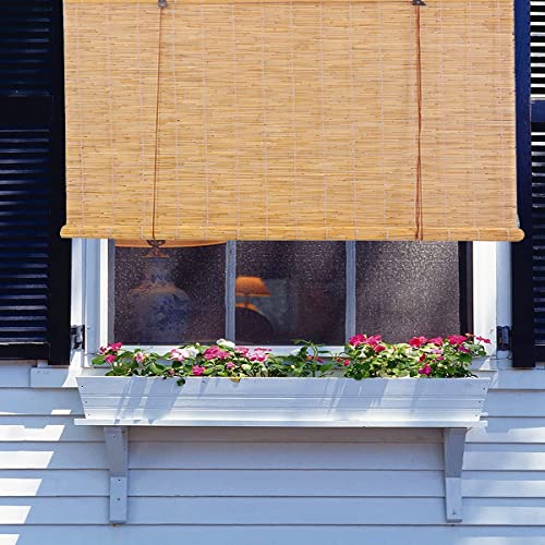 Henpxj Bamboo Light Filtering Window Blinds, Roman Sun Shade,Customizable(W:20-47In)，Handwoven Bamboo Curtain，With Lift System,Easy Installation Bamboo Blinds (Size : W60Xh130Cm/24X51In) #TOP1