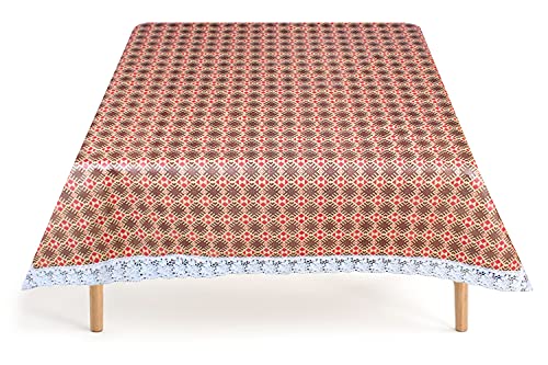 Image of The Furnishing Tree Waterproof Square Shaped 4 Seater Printed Center Table Cover Size 48x48 inches with White Border Lace