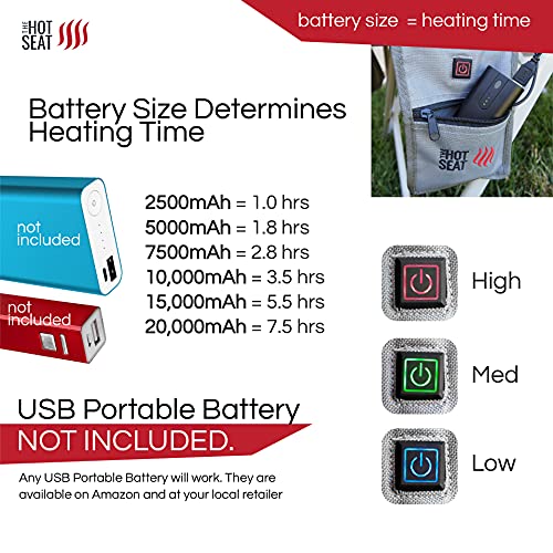 Pop Design The Hot Seat, Usb Heated Portable Camping Chair, Perfect For Outdoor, Sports, Beach, Or Picnics. (Battery Pack Not Included) #TOP6