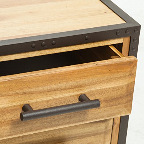 Christopher Knight Home Lina Acacia Wood Two Drawer Night Stand, Natural Stained #TOP5