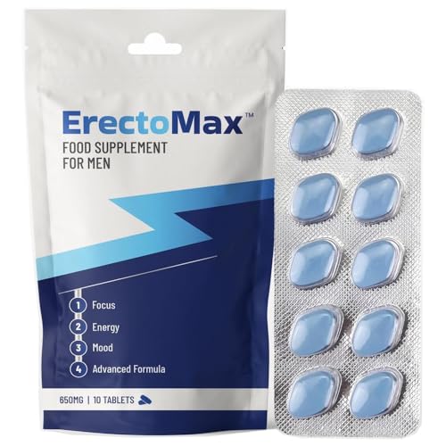 Erectomax™ | 10 Tablets | Fast Effect 100% Herbal Food Supplement | Fast Acting | Ginseng | Energy and Stamina