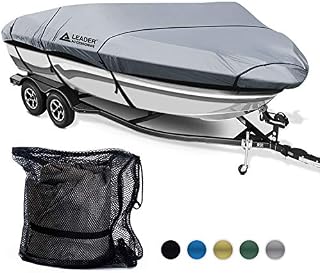 Leader Accessories 600D Polyester 5 Colors Waterproof Trailerable Runabout Boat Cover Fit V-Hull