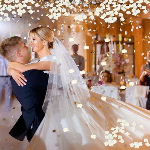 Tucnoeu 599215_2_C2C3DYSL 1200Pcs White Fake Rose Petals For Wedding,Rose Petals Artificial Flower Petals,For Romantic Night Marriage Proposa Wedding Valentine'S Day Party Decoration thumb #3
