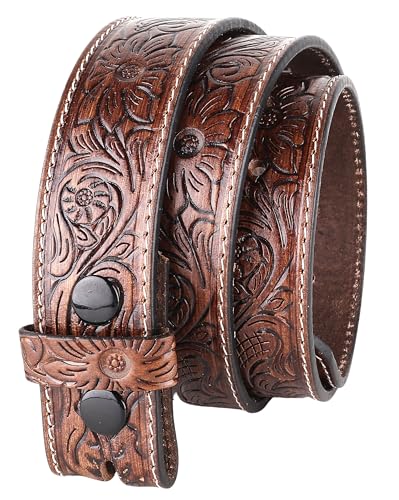 Image of F&L CLASSIC Western Belt without buckle for men - Full Grain Leather Cowboy Belts for jeans - One Piece Leather strap belt